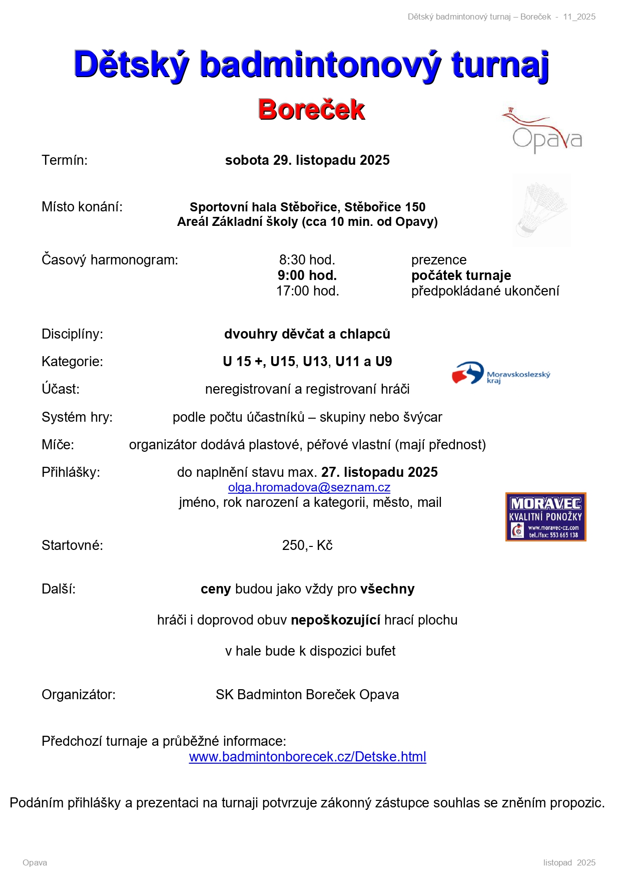 Boreček propozice 29.11.2025
